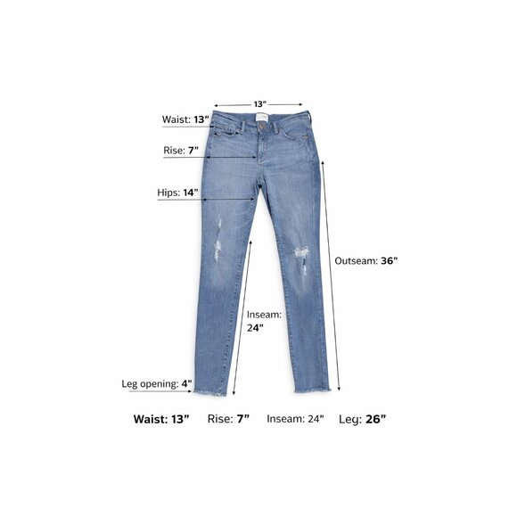 👖 Universal Thread Light Wash Distressed Raw Hem Skinny Jeans 4/27 👖 - Picture 11 of 11